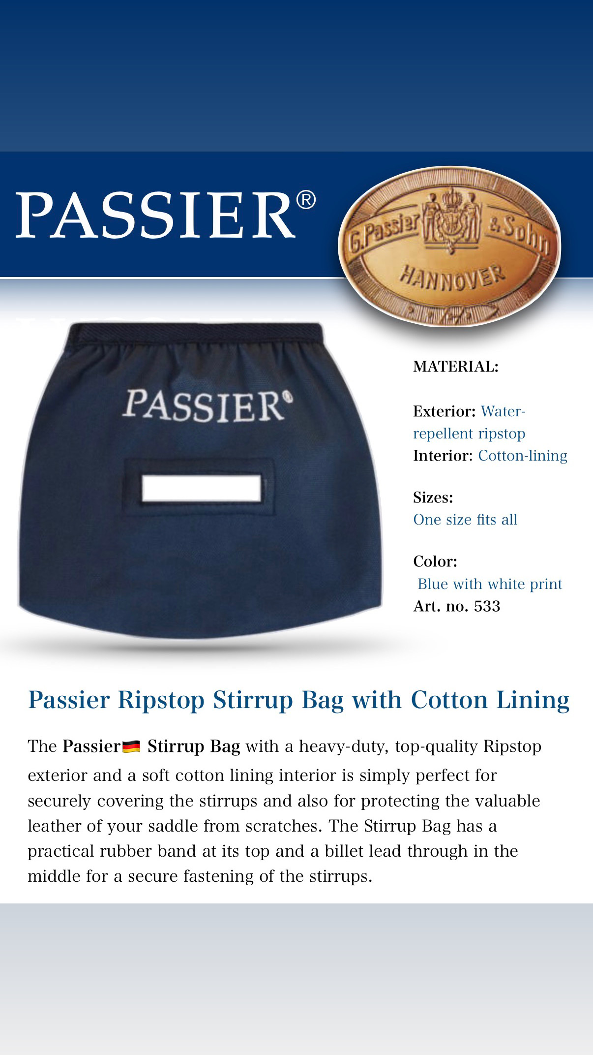 Passier®️ Stirrup Bags