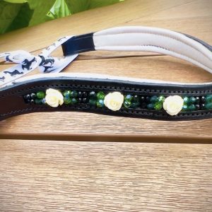 💎DressurSPORT “Summer Roses” Black and White Padded Noseband